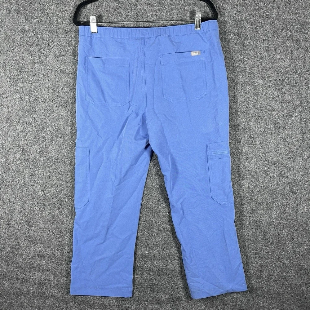 Figs Cairo Cargo Zip Fly Healthcare Scrub Pants Blue TM3001S Mens Size Small